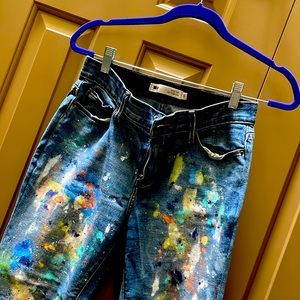 Levi jeans with hand painted detail ..EUC